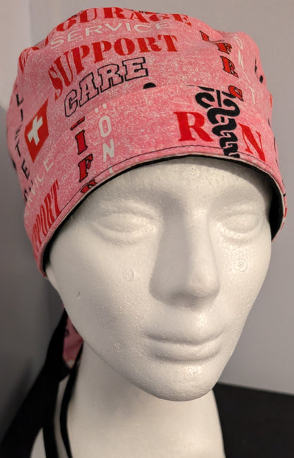 Pink RN scrub hat