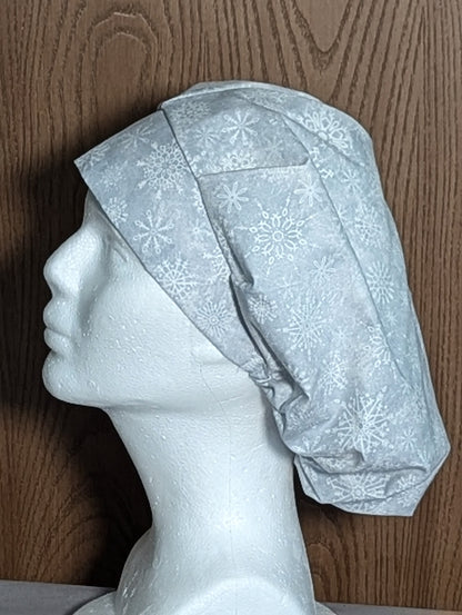 White Snowflake Scrub Cap