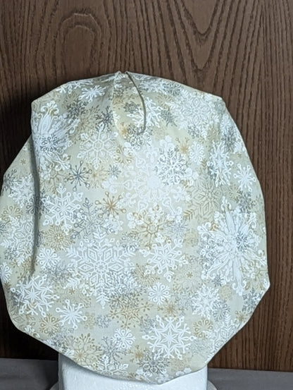 Silver Snowflake Scrub Cap